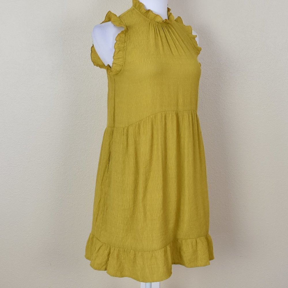 PINCH Ruffle Textured Sleeveless Yellow Dress S - Picture 7 of 8
